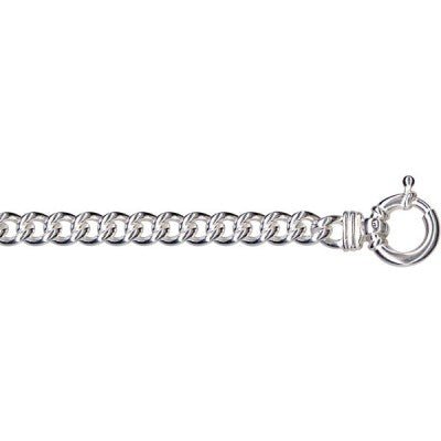 Silver Round Curb Bolt Ring Chain - Markbridge Jewellers