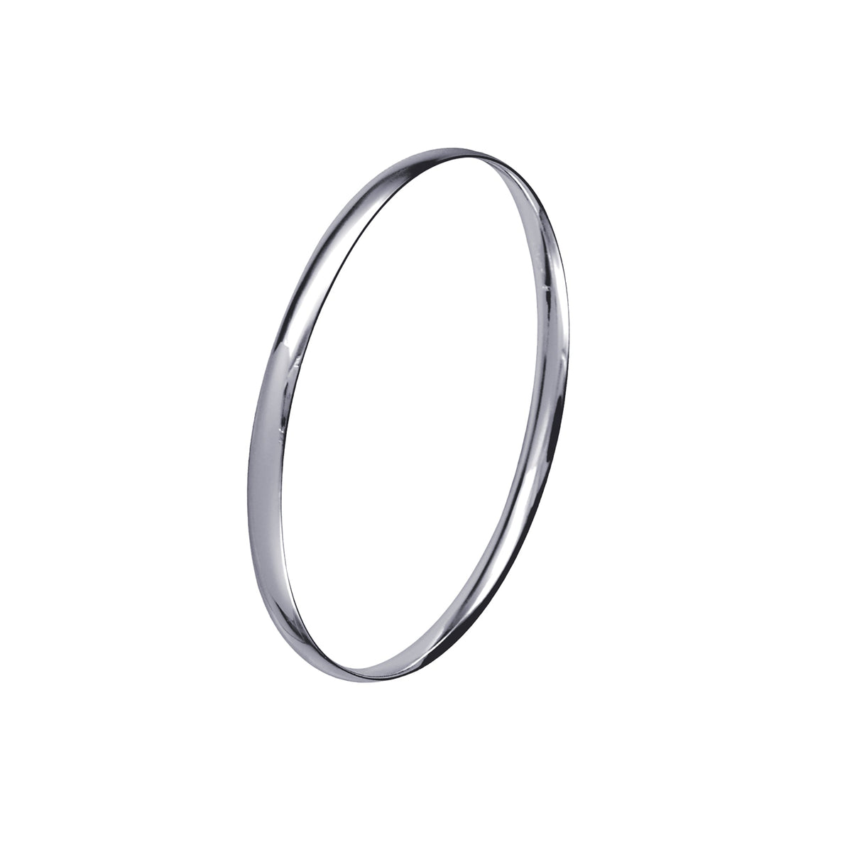 Solid Silver 5.5mm Wide Oval Shape Bangle - Markbridge Jewellers