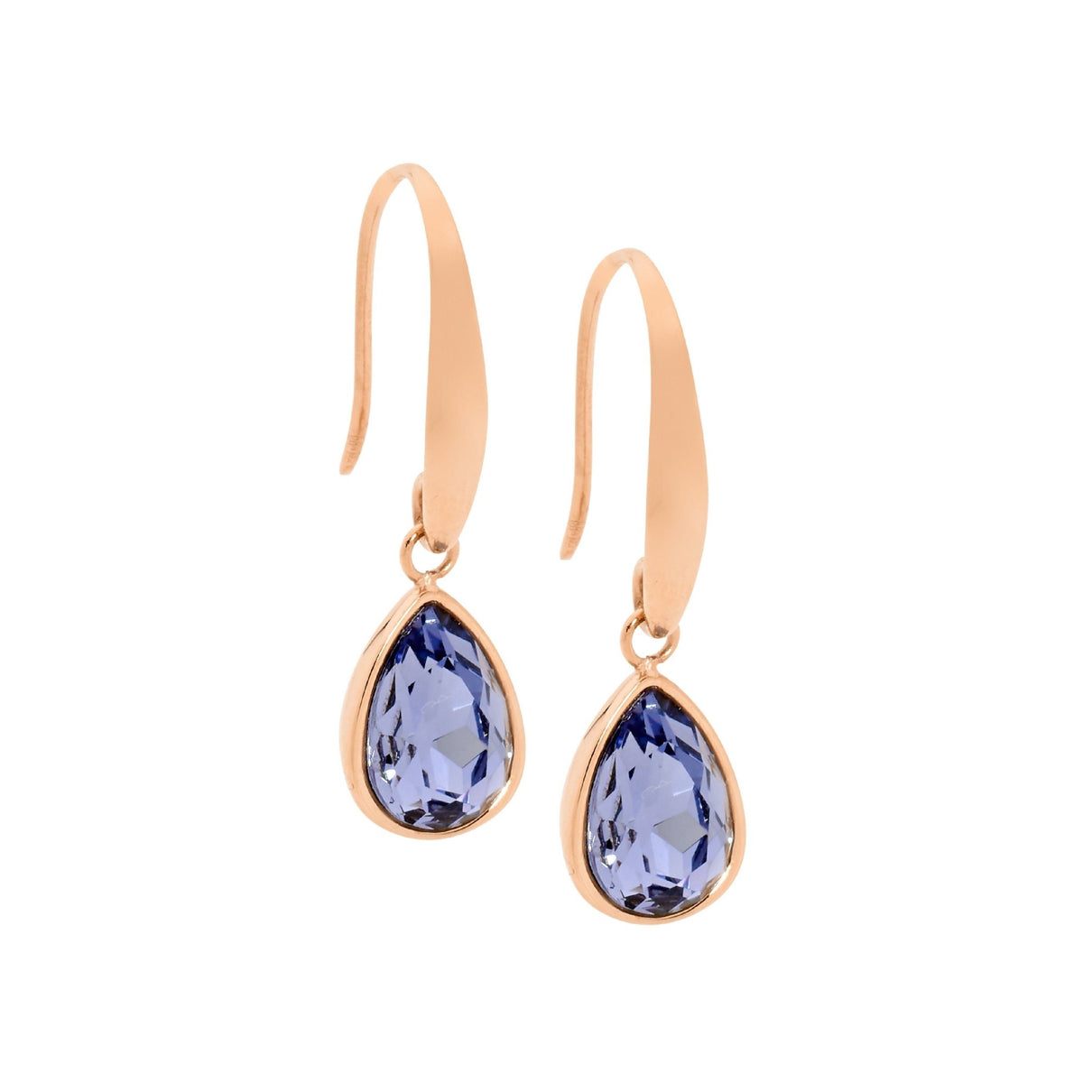 Stainless Steel Earring Amethyst Gold - SE180A-G - Markbridge Jewellers