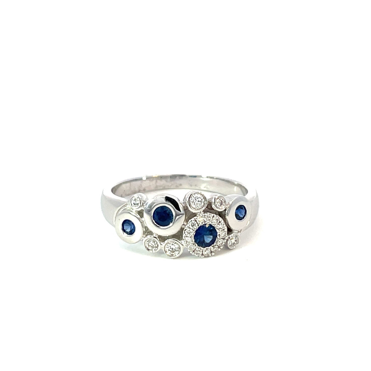 White Gold and Sapphire Diamond Ring - Markbridge Jewellers
