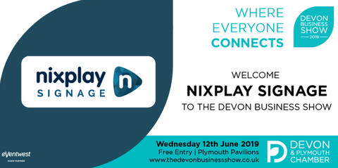 Nixplay Signage is exhibiting at the Devon Business Show on Wednesday 12th June at Plymouth Pavilions.