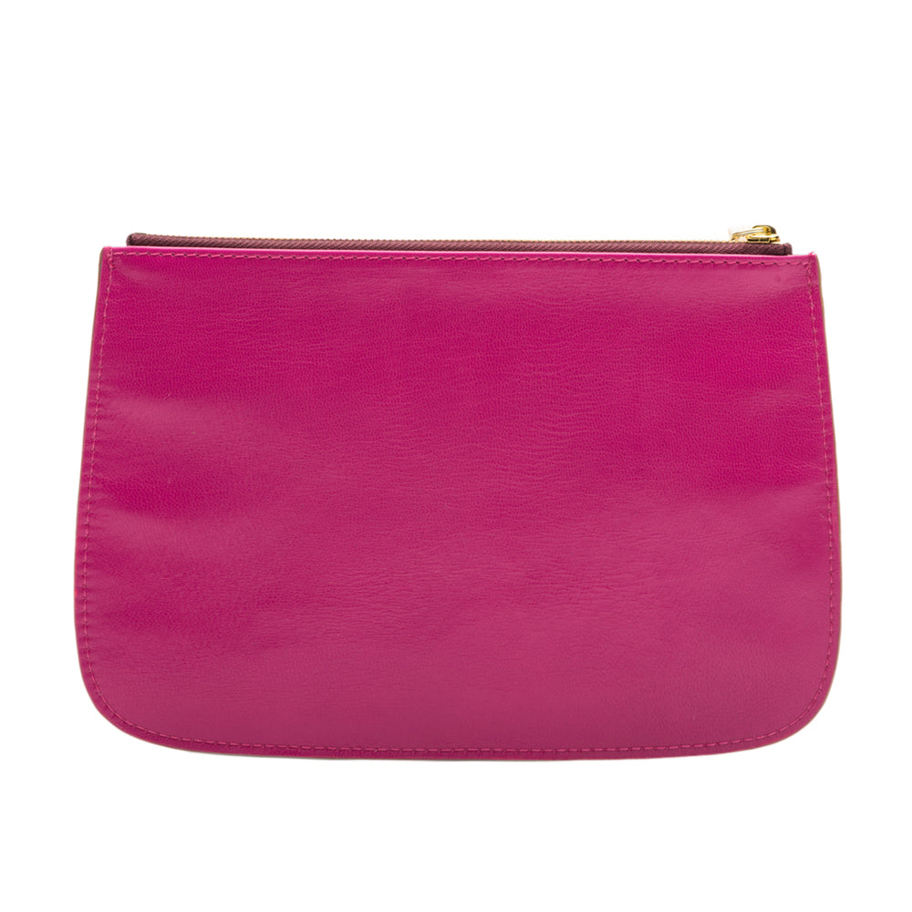 Hot Pink Leather Clutch