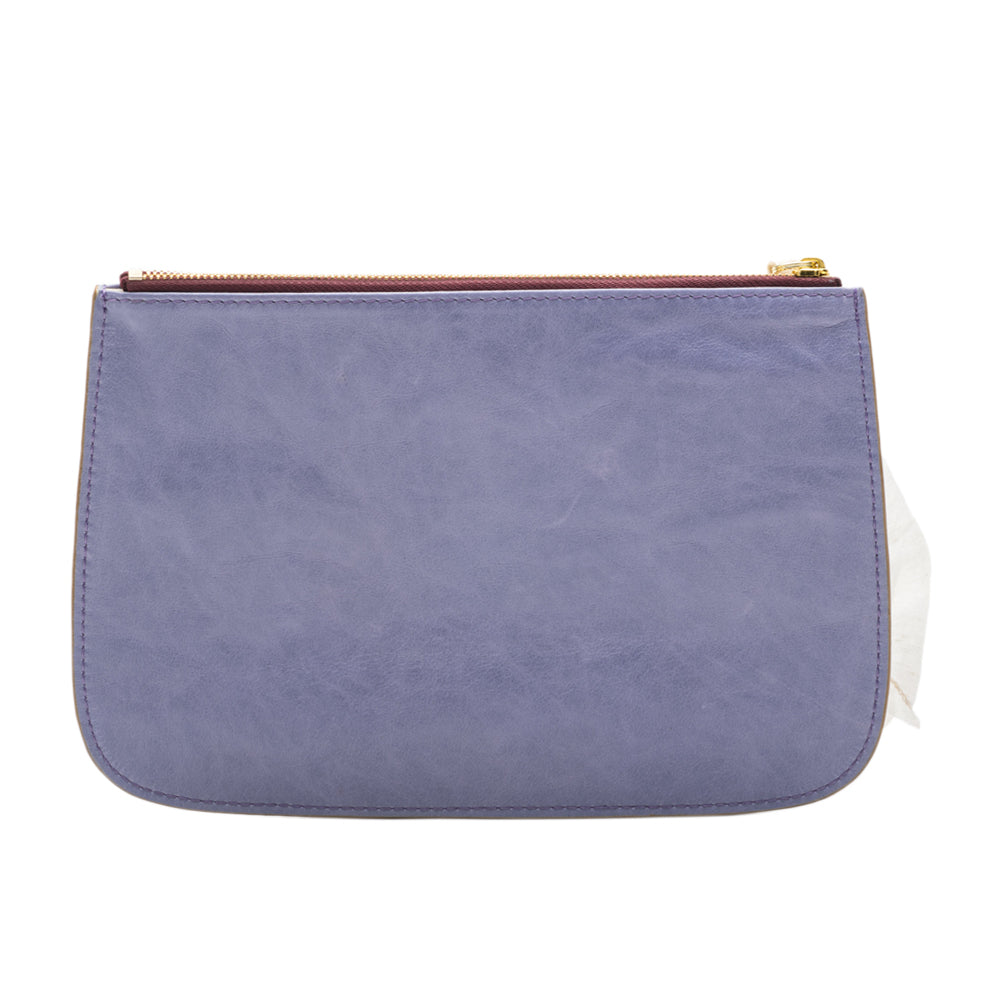 Purple Leather Clutch