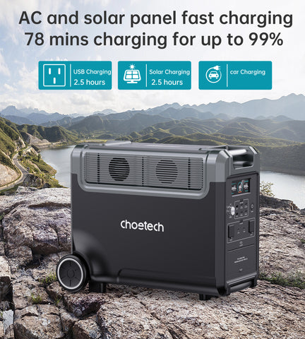 AC and solar panel fast charging 78 mins charging for up to 99%