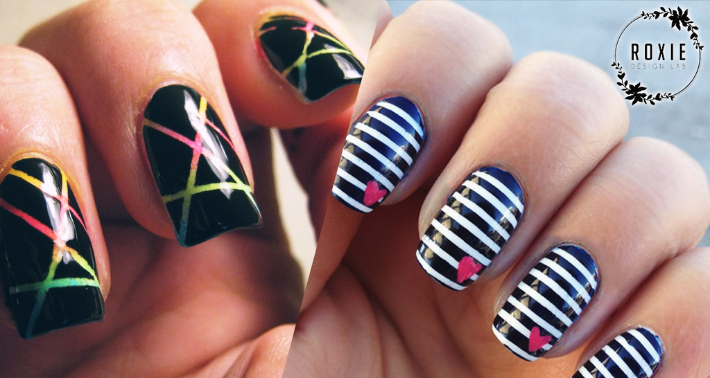 5 Easy Nail Designs You Can Do With Scotch Tape Roxie Design Lab