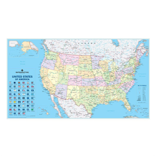 Maps Usa Laminated Political Wall Map