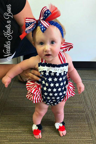 4th of july romper baby girl