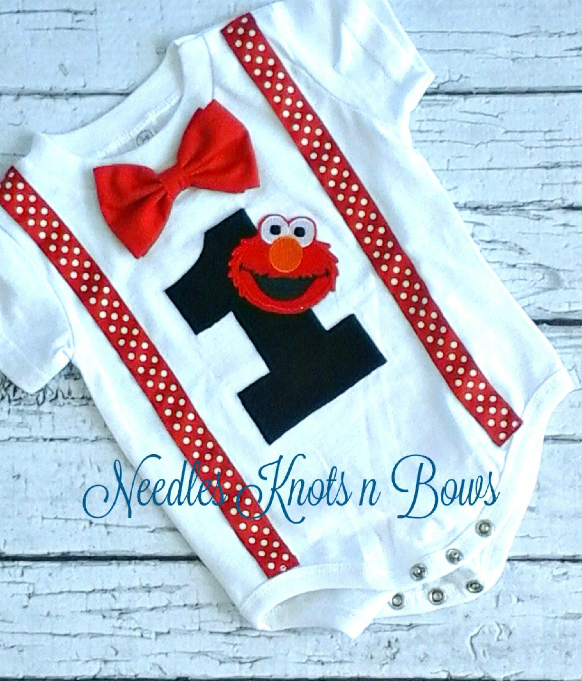 Boys Elmo Birthday Outfit, Boys Cake Smash Outfit, 1st Birthday