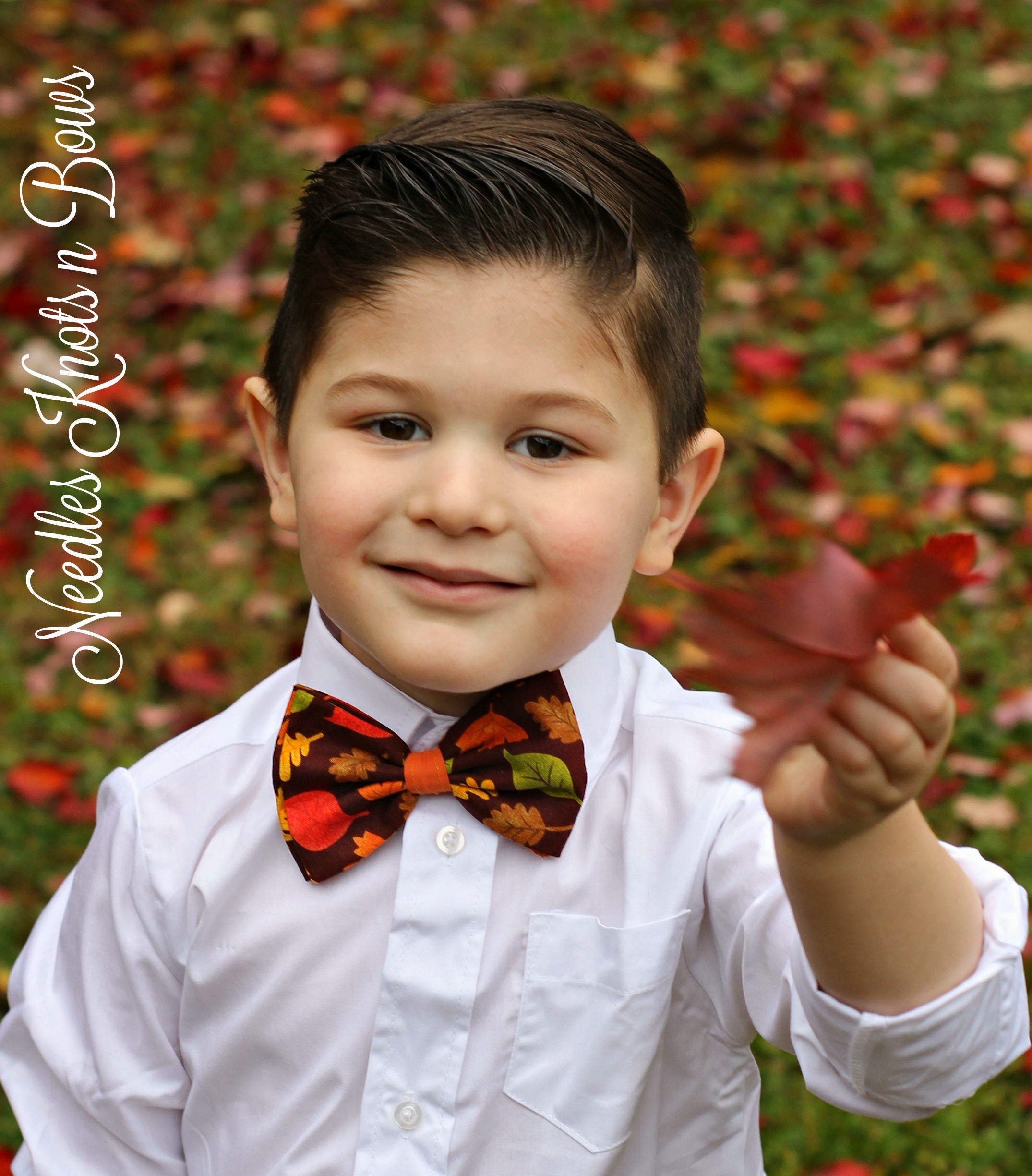 Fall Leaves Print Bow Tie, Fall Foilage Leaves, Autumn Leaves