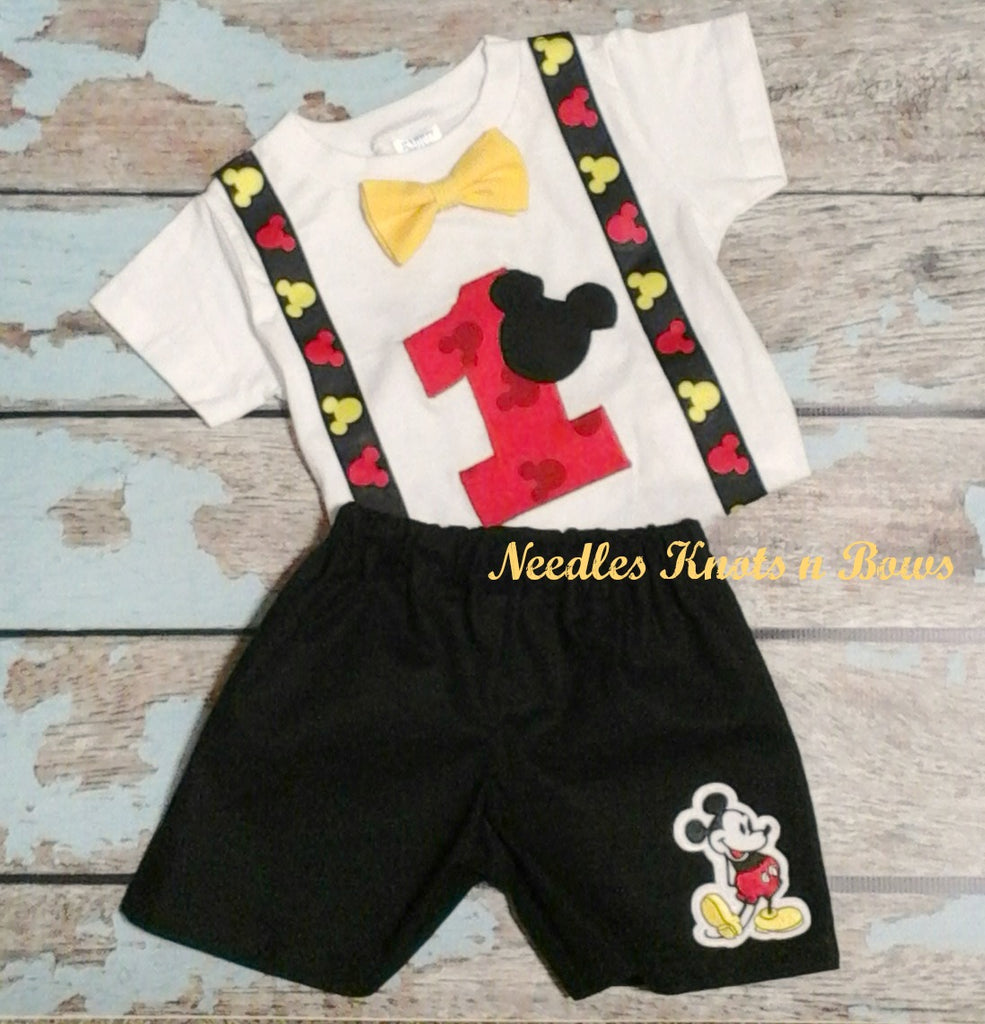 Boys Mickey Mouse 1st Birthday Outfit Mickey Mouse Birthday Boys