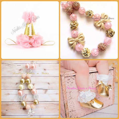pink and gold birthday outfit