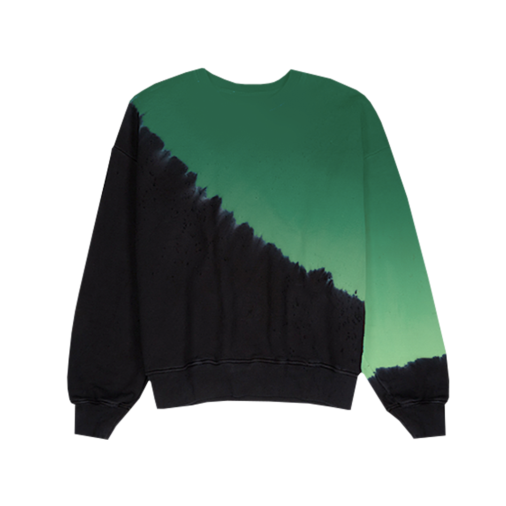 black diagonal gradient crewneck sweatshirt