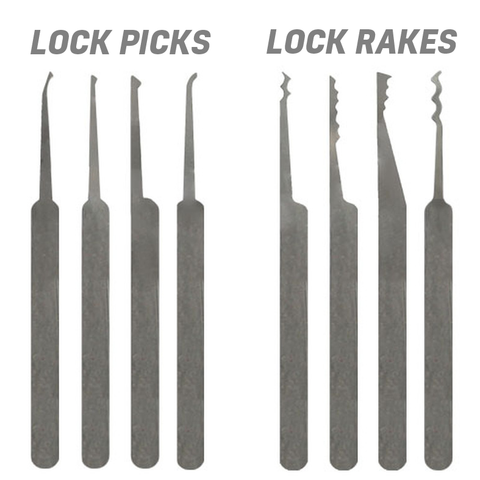 difference between lock picks and lock rakes