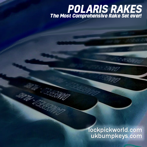 Polaris lock rakes from lock pick world and UK Bump Keys