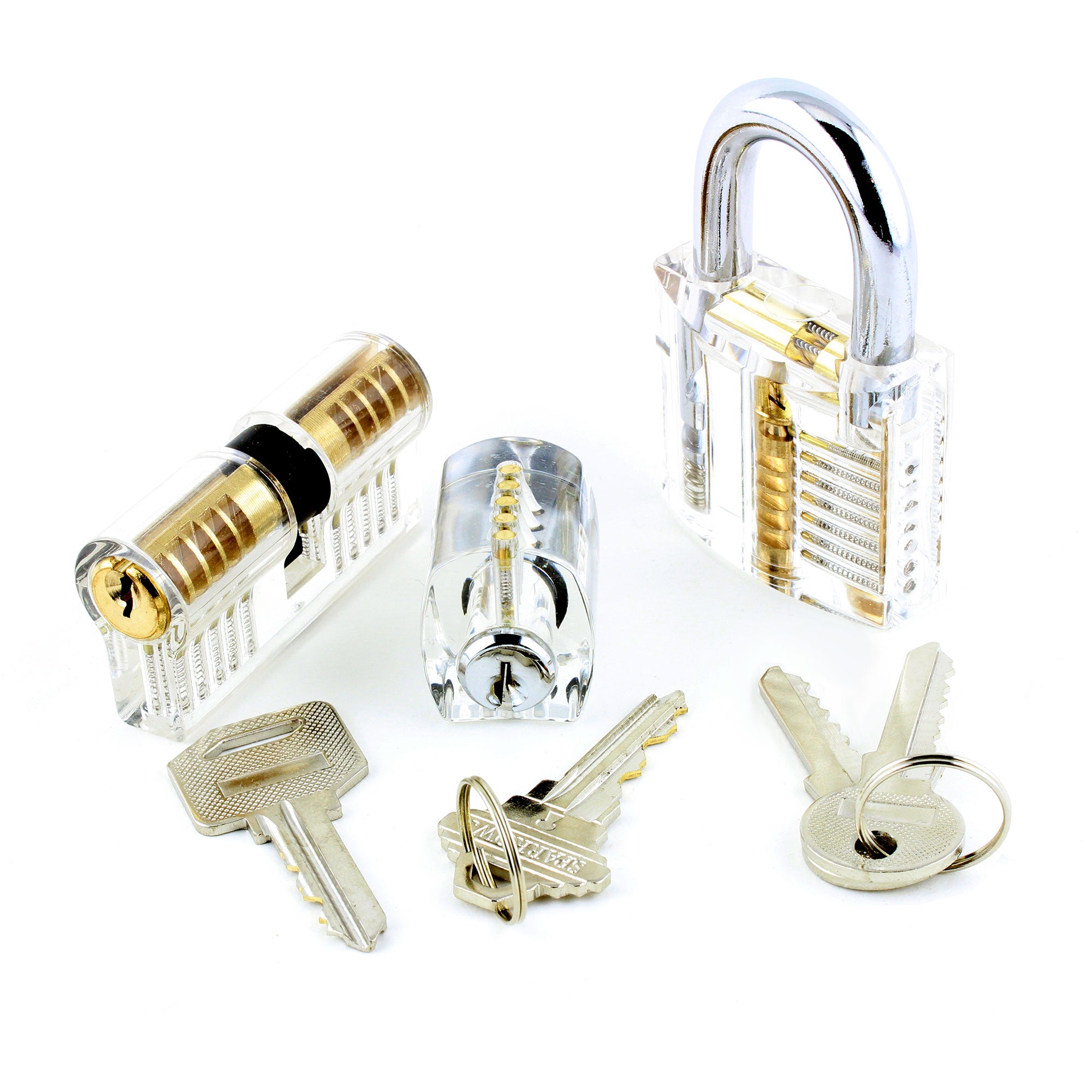 Clear Padlock for lock pick training - medium difficulty