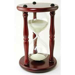 large wooden hourglass