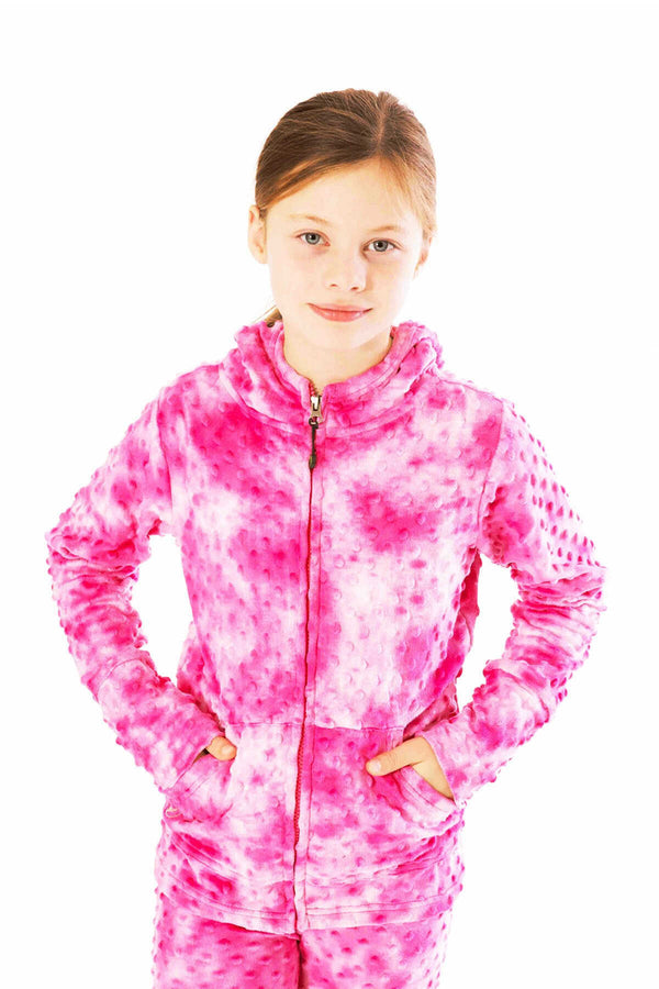 Limeapple | Tween Girls Minky Dot Bubble Hoodies - Because I Can