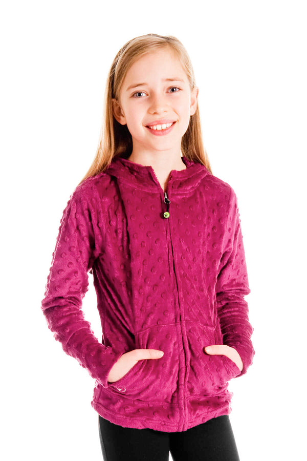 Limeapple | Tween Girls Minky Dot Bubble Hoodies - Because I Can