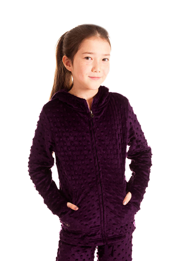 Limeapple | Tween Girls Minky Dot Bubble Hoodies - Because I Can