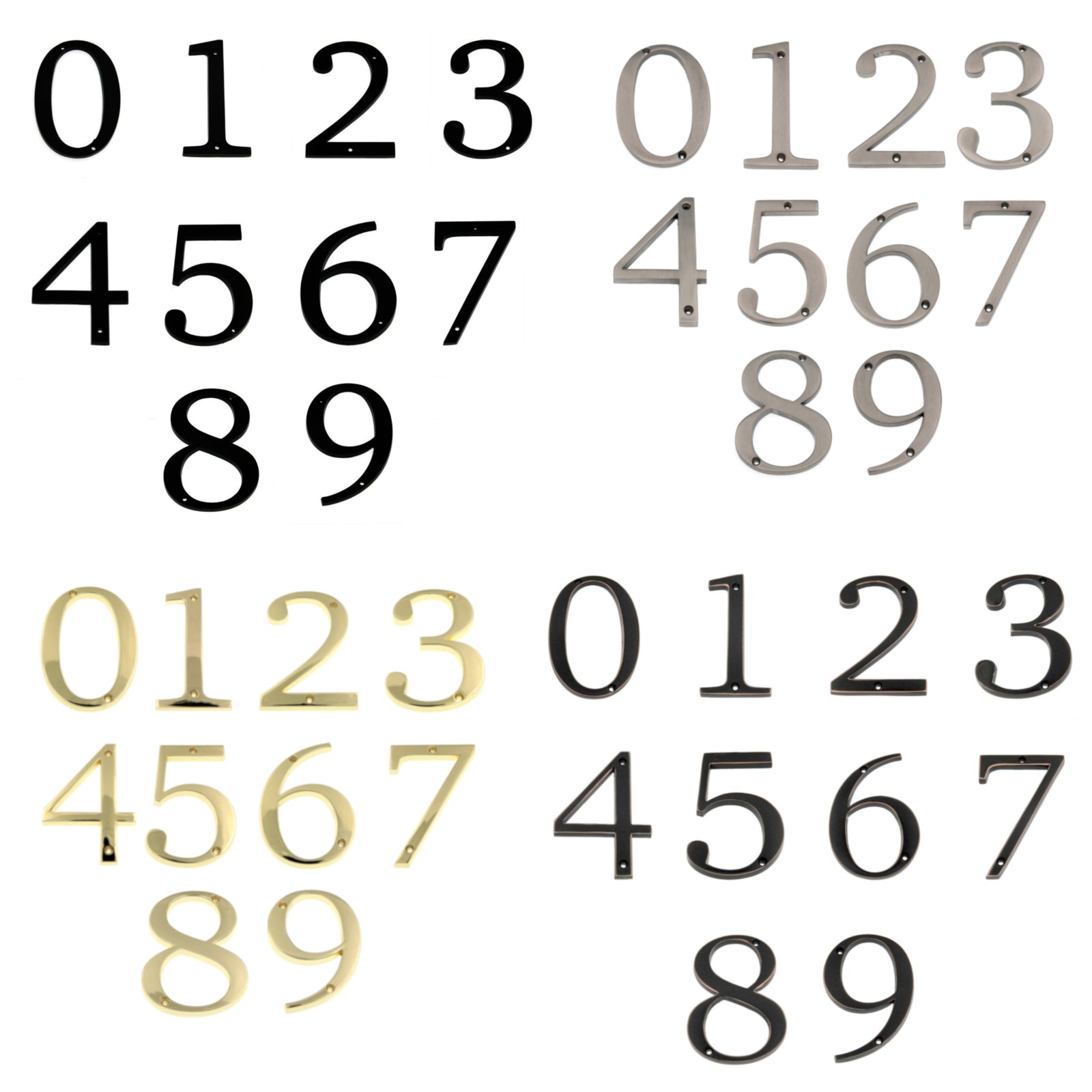 Large Bold 5 Aged Bronze Metal Flush House Address Numbers, Bold Easy