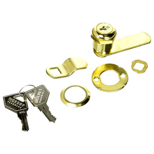 Warwick Cabinet & Drawer Lock, Max Thickness: 1/4, Polished Brass SH1