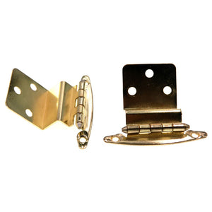 Pair Polished Brass Full Inset Butt Hinges 3/4 Wrap Bullet Tip AP 938