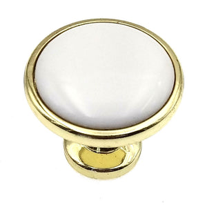 Keeler Brass Co Off White Ceramic Knobs w/Gold Accents