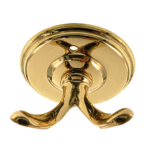 idh by St. Simons 17020-3NL Premium Quality Solid Brass Coat and Hat Hook,  Polished Brass No Lacquer