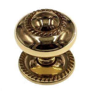 1-1/2 Olive Leaf Knob Tumbled Antique Brass