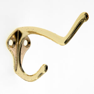 idh by St. Simons 17020-3NL Premium Quality Solid Brass Coat and Hat Hook,  Polished Brass No Lacquer