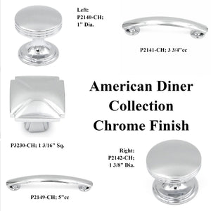 20 Pack Hickory Hardware American Diner 1" Chrome Round Flat-top Cabinet Knob P2140-CH