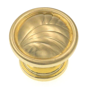 1-1/4 Oak Leaf Knob Burnished Brass - D. Lawless Hardware