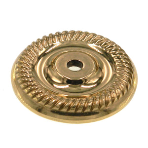 RK International [BP-1792-B] Solid Brass Cabinet Pull Backplate - Beaded  Oblong - Polished Brass Finish - 5 L - 3 Centers