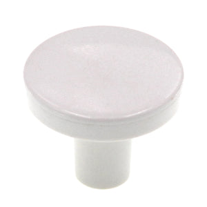 Keeler White & Polished Brass Round 1 1/4 Porcelain Cabinet Knob F69