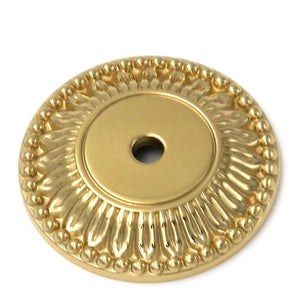 Hickory Hardware Polished Accents Ultra Brass Cabinet Knob Backplate P