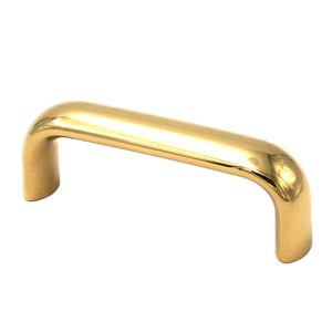 RK International [CF-5249-B] Solid Brass Cabinet Cup Pull - Smooth Half  Circle - Polished Brass Finish - 3 C/C - 3 5/8 L