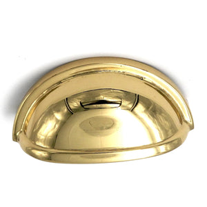 Period Brass Cabinet Pull 3 Ctr Two-Tone Polished Chrome Solid Brass