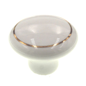 Polished Brass 1 1/4 Cabinet Knob, White Ceramic Center Kraftmaid 7050846