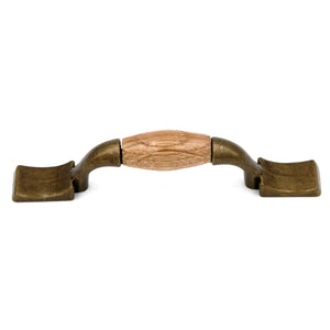 Keeler Brass Wood Grain Antique Brass, Wood 3 Ctr. Cabinet Pull N16091-WD
