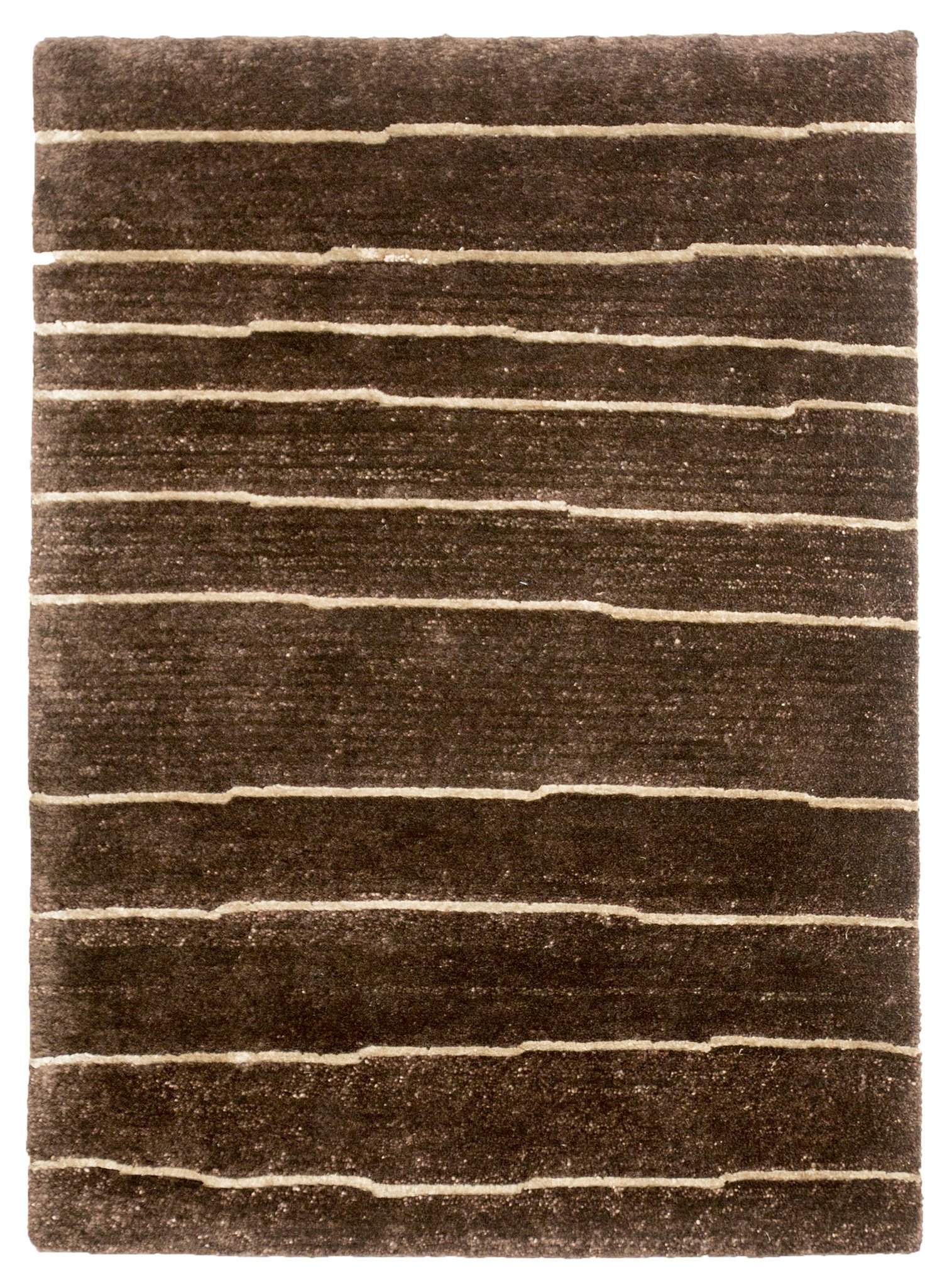 2 X 3 Modern Brown Stripe Wool Rug Rug Shop And More