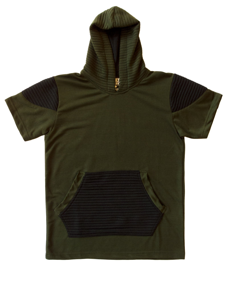 green short sleeve hoodie