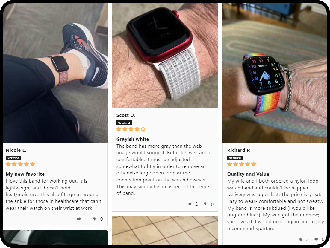 VERIFIED SPARTAN WATCHES CUSTOMER REVIEWS OF THE NYLON SPORT LOOP FOR APPLE WATCH