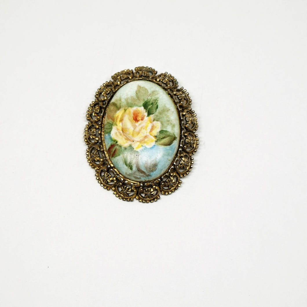 hand painted brooch