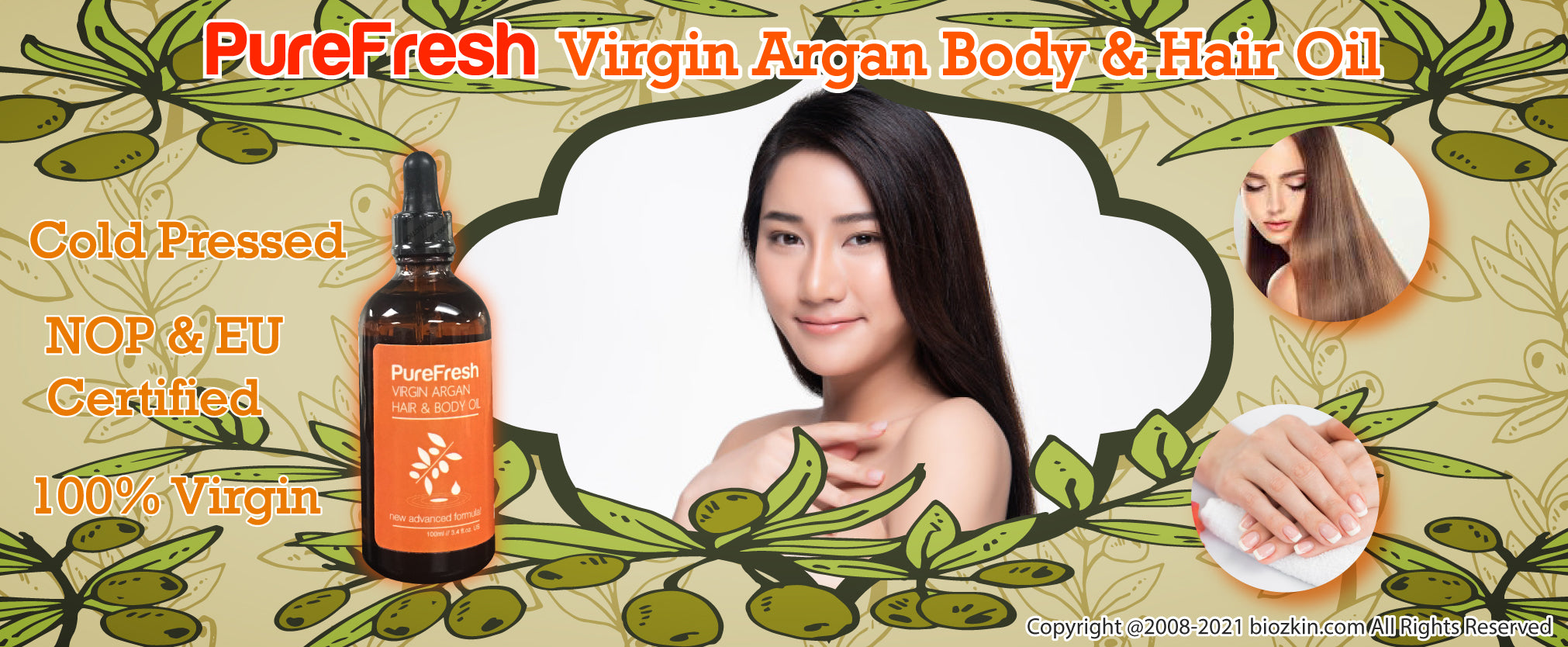 PureFresh Virgin Argan Body & Hair Oil