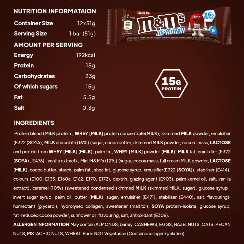 M&M's Hi-Protein Bar - Chocolate