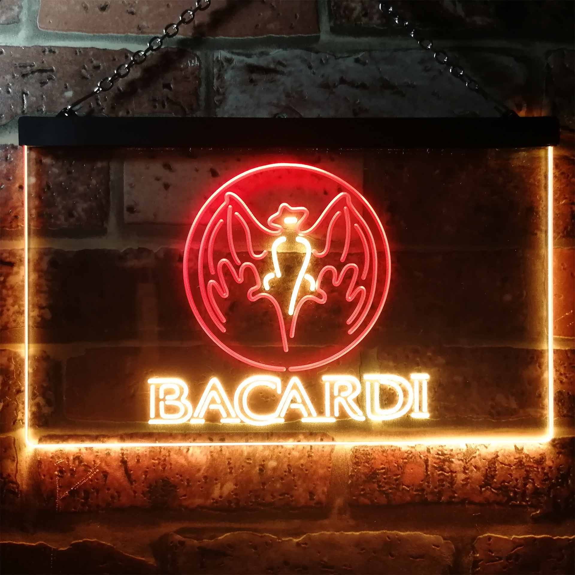 Bacardi bat flag Neon LED logo - double couleur