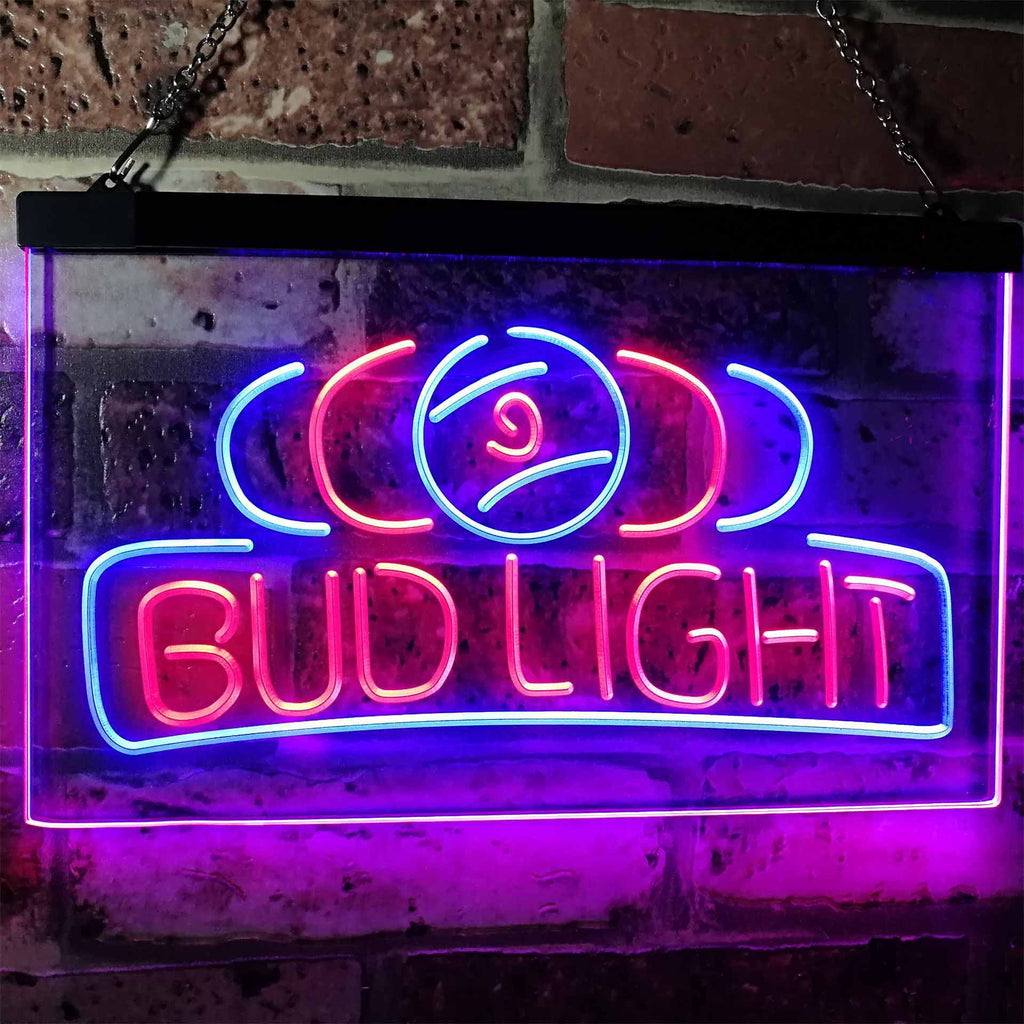 Bud Light Billiards Neon-Like LED Sign - Dual Color