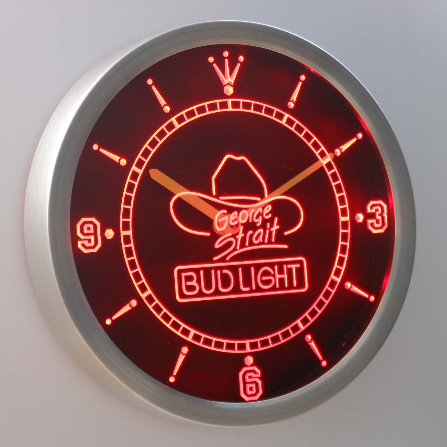 Bud Light George Strait LED Neon Wall Clock