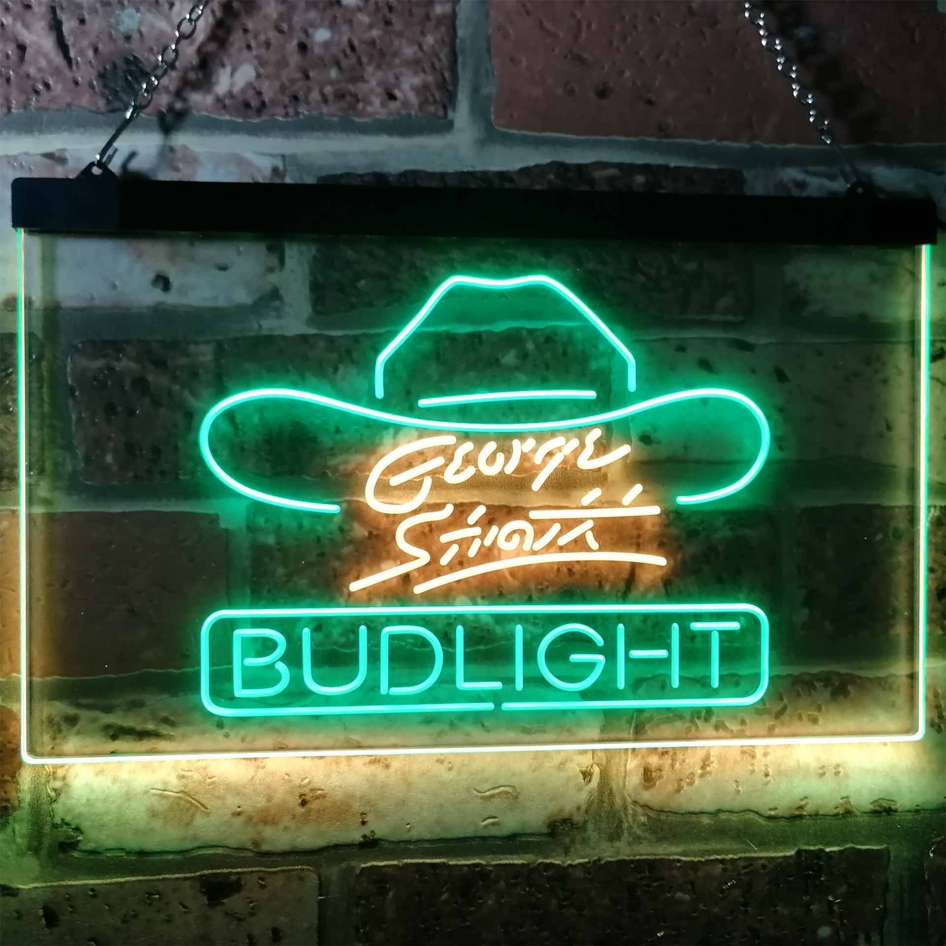 Bud Light George Strait Neon-Like LED Sign - Dual Color