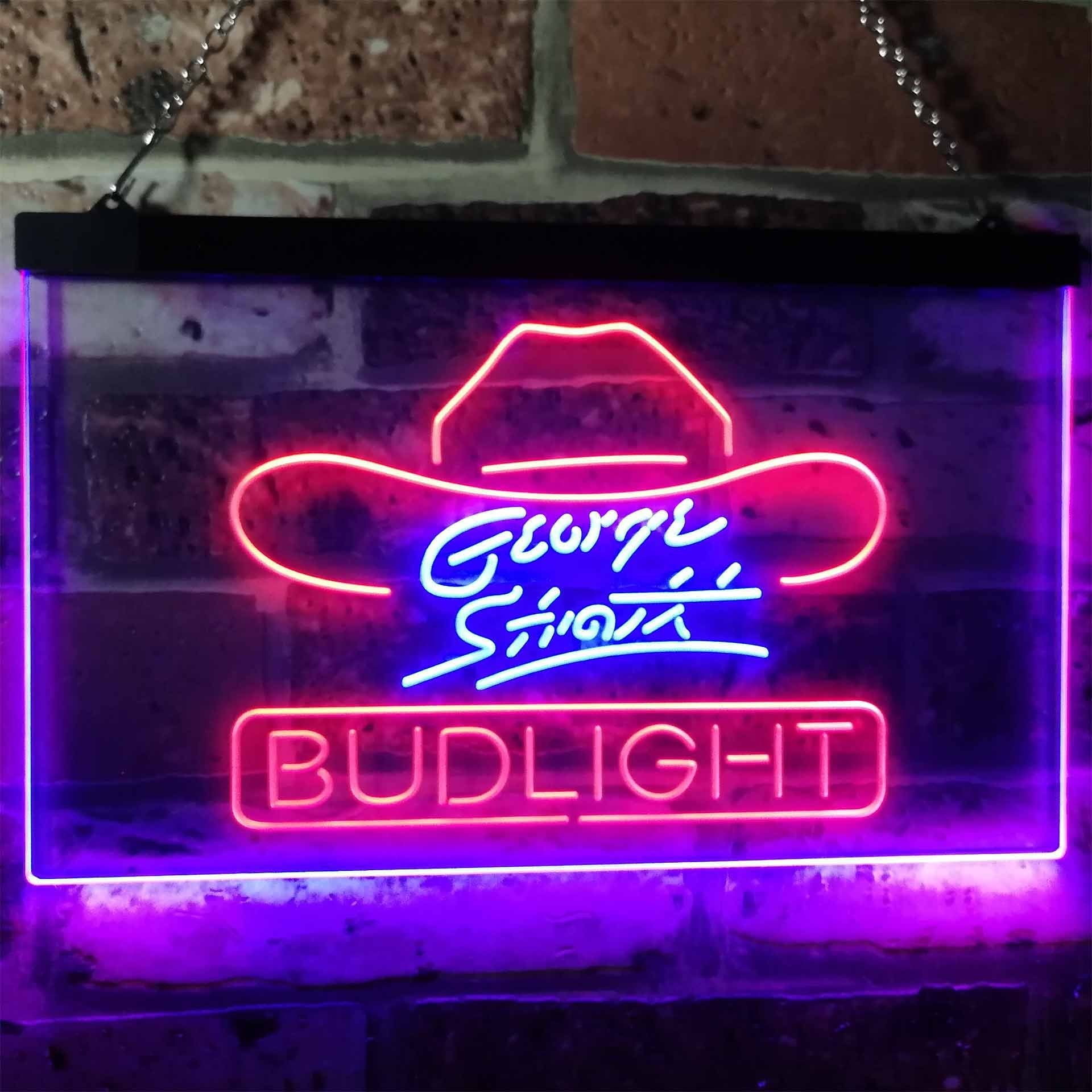 Bud Light George Strait Neon-Like LED Sign - Dual Color